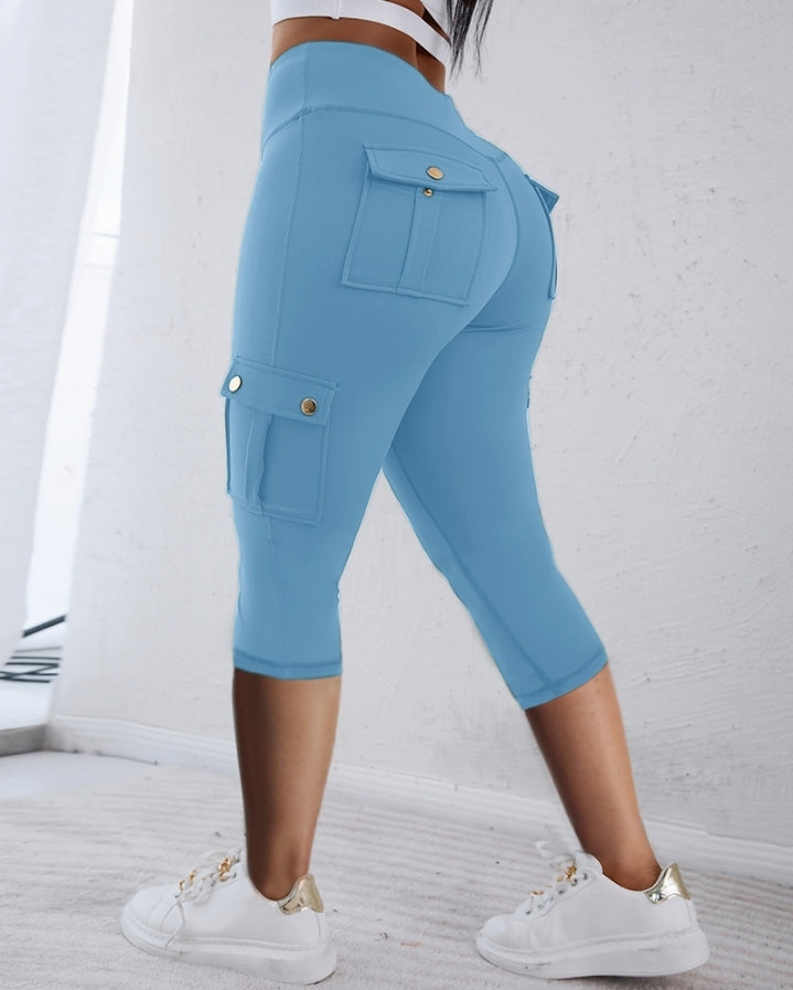 Premièrement : Ce Legging de motard taille haute avec poches à rabat pour soulever les fesses.