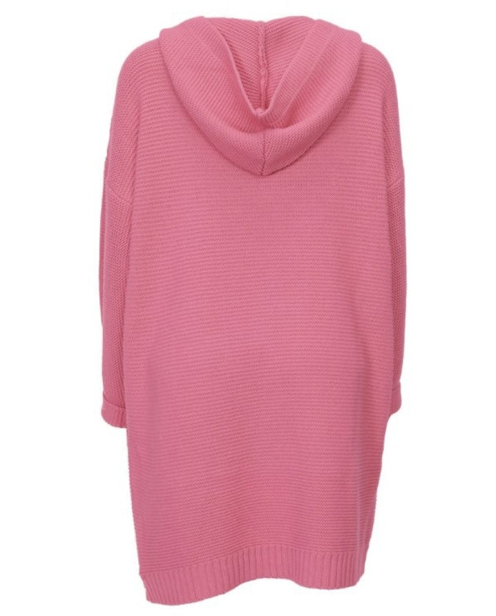 Long Sleeve Button Front Knit Hooded Cardigan