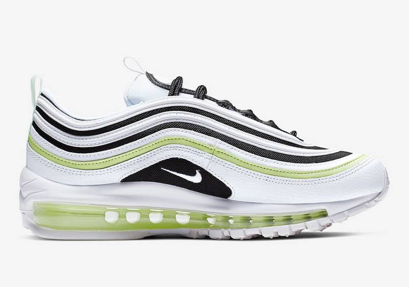 Premièrement, les baskets Nike Air Max 97 Femme incarnent un design emblématique et audacieux.