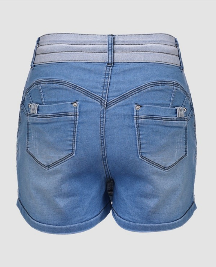 Premièrement : Cette Jupe en jean décontractée à taille réglable avec cordon de serrage Femme.