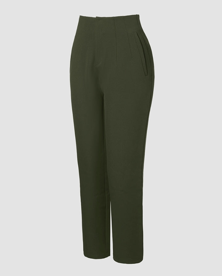 Premièrement : Ce Pantalon de travail court taille haute Femme .