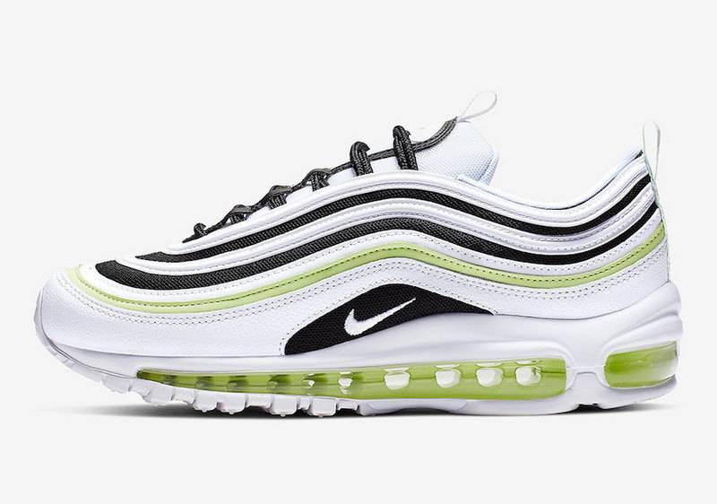 Premièrement, les baskets Nike Air Max 97 Femme incarnent un design emblématique et audacieux.