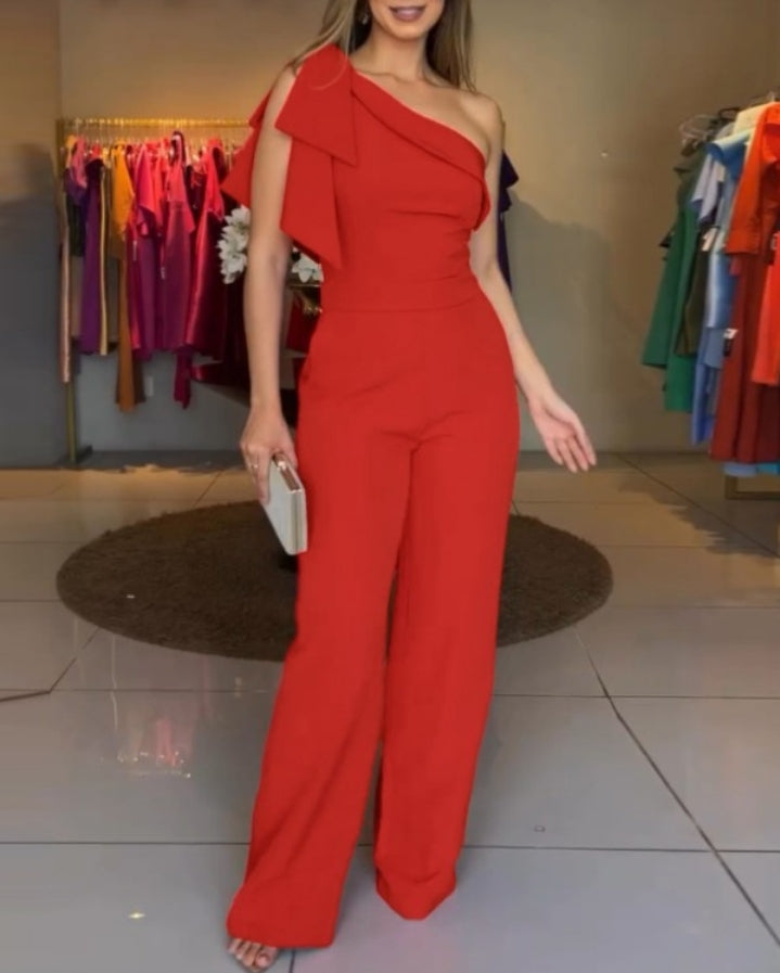 Premièrement : Adoptez un look à la fois moderne et raffiné avec cette Combinaison sans manches à une épaule avec détails noués , barboteuse décontractée à taille dénudées femme 