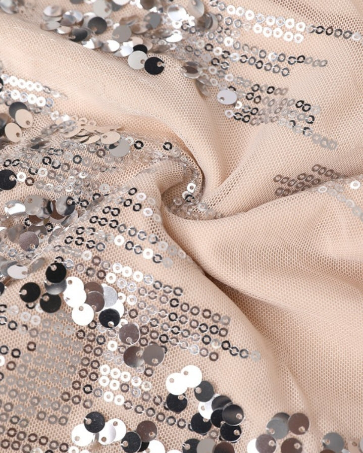 Premièrement : Faites sensation avec ce Manteau à sequins zippé à manches longues et col rond femme.