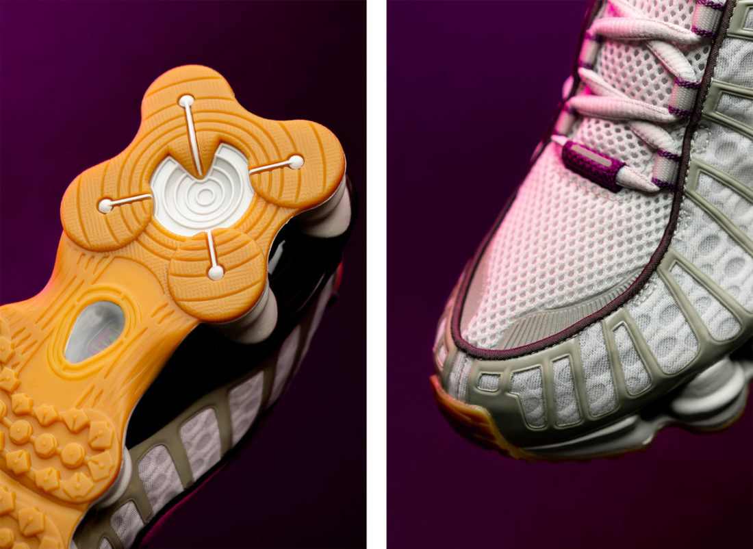 Le modèle baskets  Nike Shox TL Femme illustre l’engagement de Nike pour l'innovation et le design avant-gardiste.