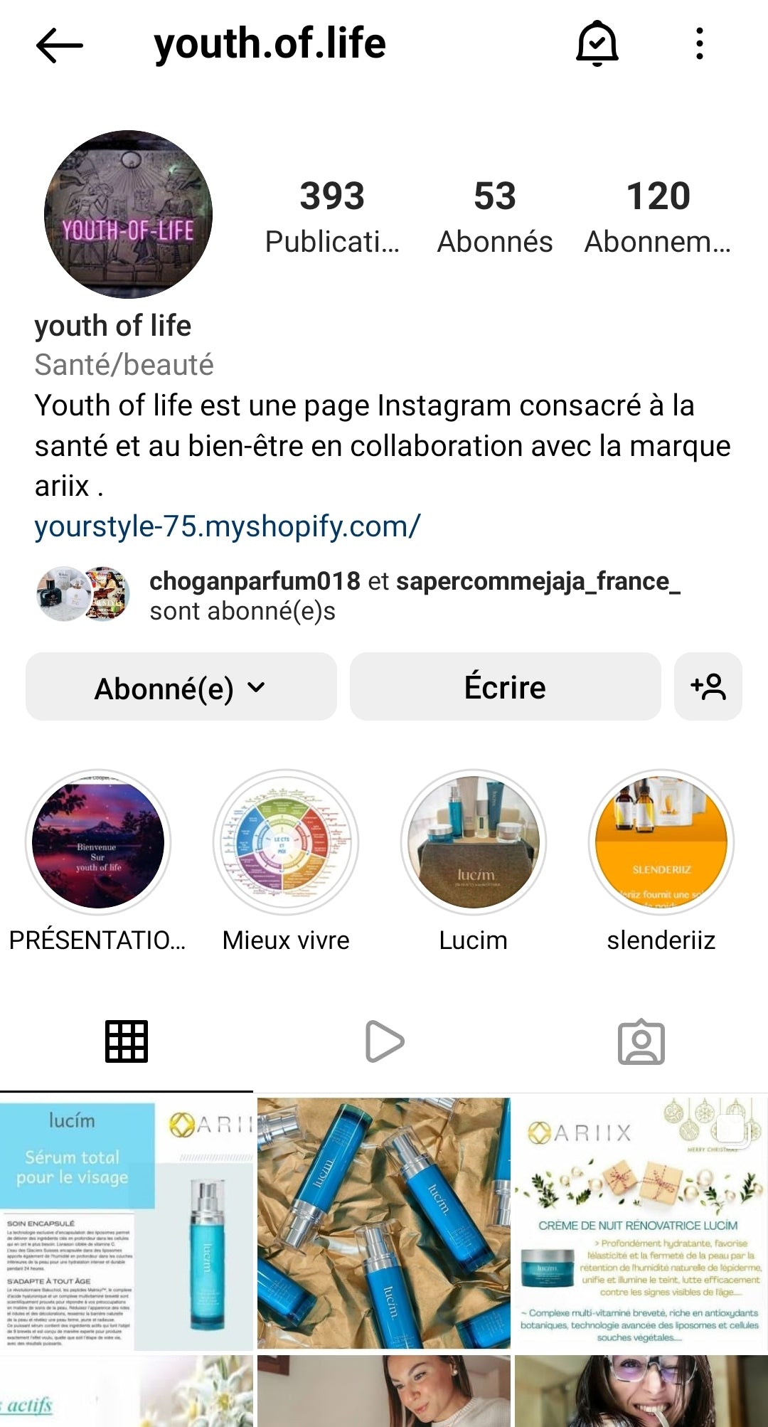 Youth.of.life notre instagram santé et bien-être