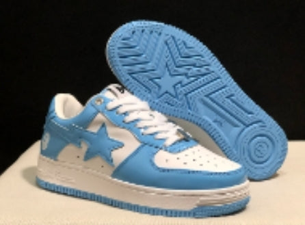 Chaussure Bapesta Low "  Patent Leather Blue White " Femme
