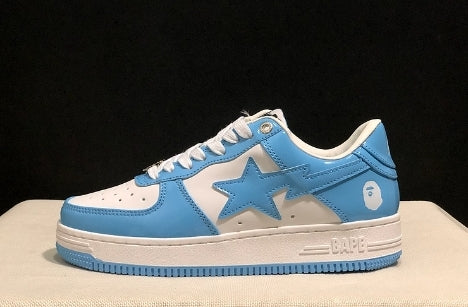 Chaussure Bapesta Low "  Patent Leather Blue White " Femme