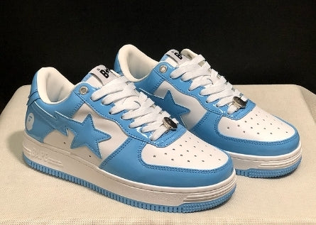 Chaussure Bapesta Low "  Patent Leather Blue White " Femme