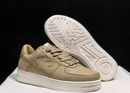 Chaussure Bapesta Low " Suede Heel Beige "  Femme