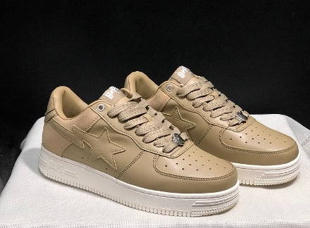 Chaussure Bapesta Low " Suede Heel Beige "  Femme