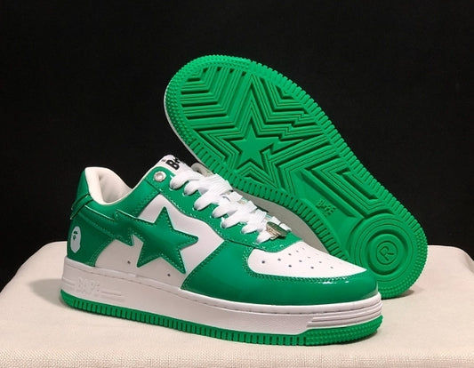 Chaussure Bapesta " Patent  Leather Green White "  Femme