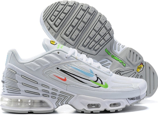 baskets Nike Tn  Air Max Plus 3 White Multi Swoosh green (GS)