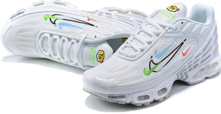 baskets Nike Tn  Air Max Plus 3 White Multi Swoosh green (GS)